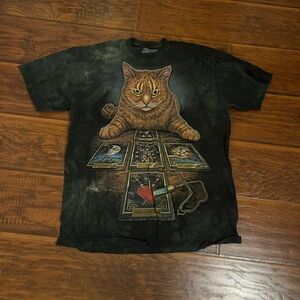 The Mountain Mystical Cat Tarot Tee - Black and Brown
